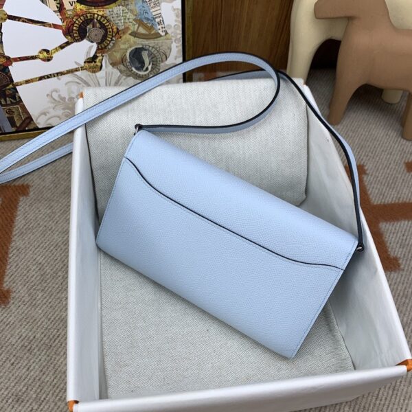 1:1 Replica Hermes Constance Long Togo Wallet Light Blue, Silver Toned Hardware Bag For Women, Women's Handbags, Shoulder Bags 8.1in/21cm