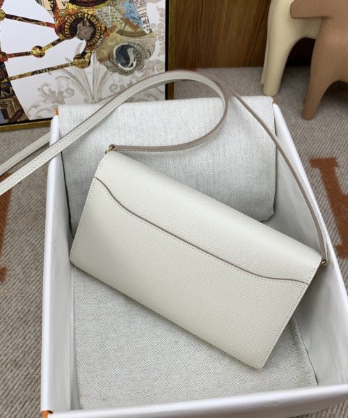 1:1 Replica Hermes Constance Long Togo Wallet White, Gold Toned Hardware Bag For Women, Women's Handbags, Shoulder Bags 8.1in/21cm