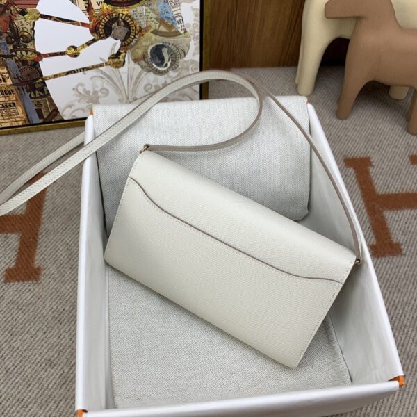 1:1 Replica Hermes Constance Long Togo Wallet White, Gold Toned Hardware Bag For Women, Women's Handbags, Shoulder Bags 8.1in/21cm