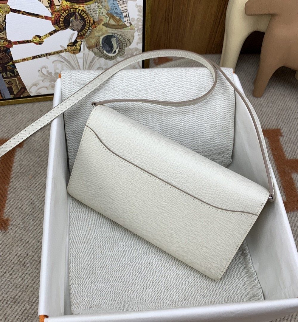 1:1 Replica Hermes Constance Long Togo Wallet White, Silver Toned Hardware Bag For Women, Women's Handbags, Shoulder Bags 8.1in/21cm