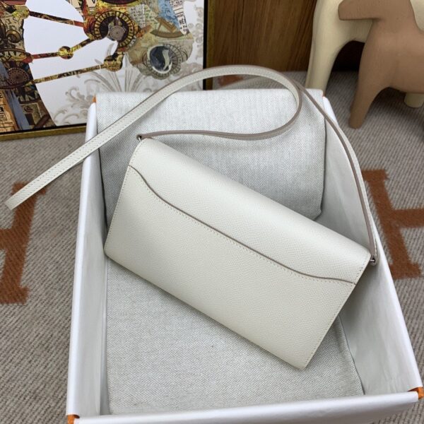 1:1 Replica Hermes Constance Long Togo Wallet White, Silver Toned Hardware Bag For Women, Women's Handbags, Shoulder Bags 8.1in/21cm