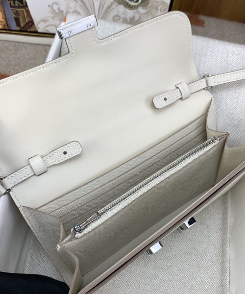 1:1 Replica Hermes Constance Long Togo Wallet White, Silver Toned Hardware Bag For Women, Women's Handbags, Shoulder Bags 8.1in/21cm
