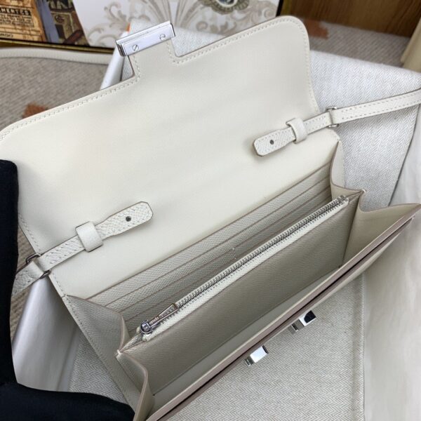 1:1 Replica Hermes Constance Long Togo Wallet White, Silver Toned Hardware Bag For Women, Women's Handbags, Shoulder Bags 8.1in/21cm