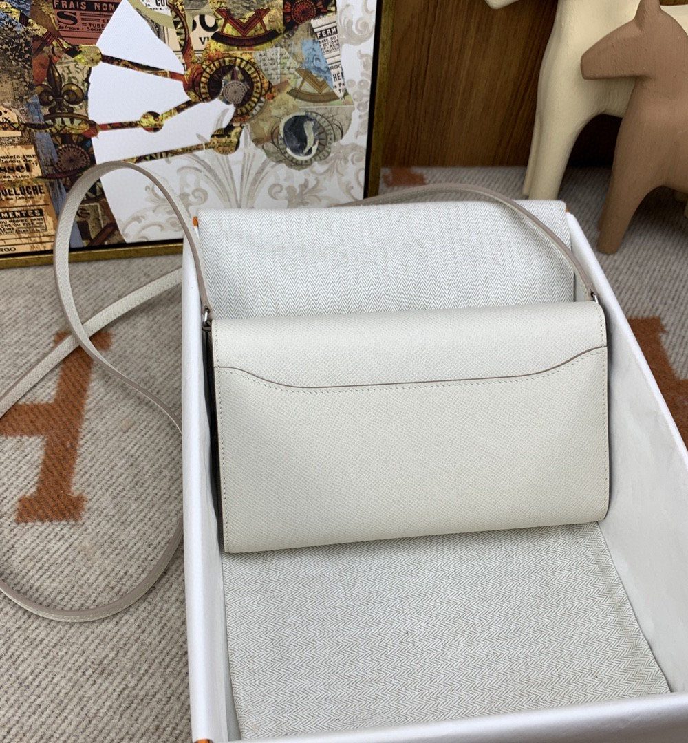 1:1 Replica Hermes Constance Long Togo Wallet White, Silver Toned Hardware Bag For Women, Women's Handbags, Shoulder Bags 8.1in/21cm
