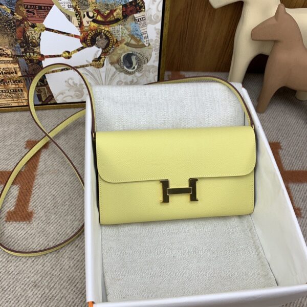 1:1 Replica Hermes Constance Long Togo Wallet Yellow, Gold Toned Hardware Bag For Women, Women's Handbags, Shoulder Bags 8.1in/21cm