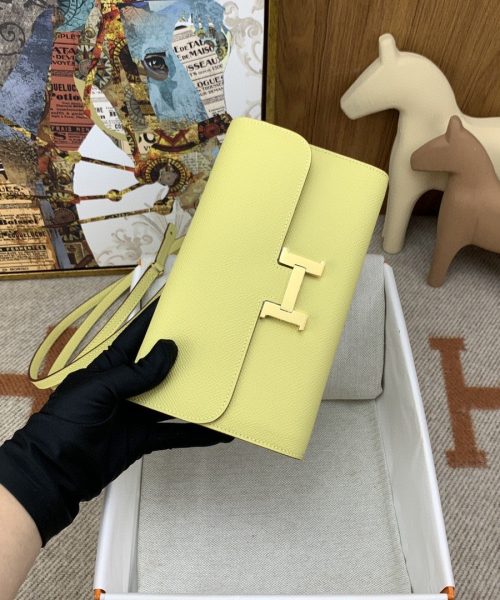 1:1 Replica Hermes Constance Long Togo Wallet Yellow, Gold Toned Hardware Bag For Women, Women's Handbags, Shoulder Bags 8.1in/21cm