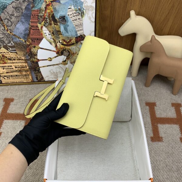1:1 Replica Hermes Constance Long Togo Wallet Yellow, Gold Toned Hardware Bag For Women, Women's Handbags, Shoulder Bags 8.1in/21cm