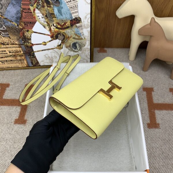 1:1 Replica Hermes Constance Long Togo Wallet Yellow, Gold Toned Hardware Bag For Women, Women's Handbags, Shoulder Bags 8.1in/21cm