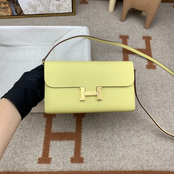1:1 Replica Hermes Constance Long Togo Wallet Yellow, Gold Toned Hardware Bag For Women, Women's Handbags, Shoulder Bags 8.1in/21cm