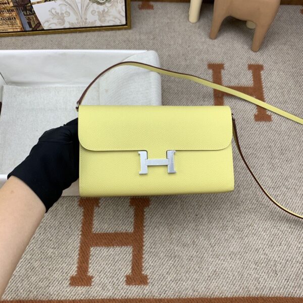 1:1 Replica Hermes Constance Long Togo Wallet Yellow, Silver Toned Hardware Bag For Women, Women's Handbags, Shoulder Bags 8.1in/21cm