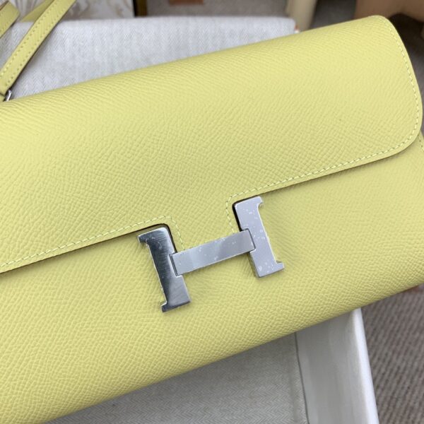 1:1 Replica Hermes Constance Long Togo Wallet Yellow, Silver Toned Hardware Bag For Women, Women's Handbags, Shoulder Bags 8.1in/21cm