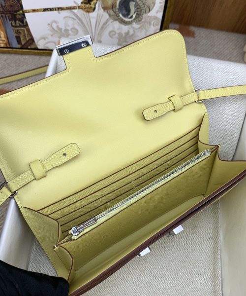 1:1 Replica Hermes Constance Long Togo Wallet Yellow, Silver Toned Hardware Bag For Women, Women's Handbags, Shoulder Bags 8.1in/21cm