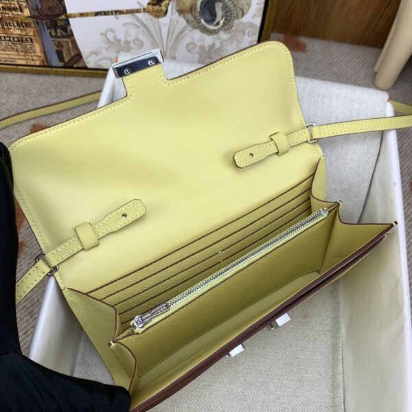 1:1 Replica Hermes Constance Long Togo Wallet Yellow, Silver Toned Hardware Bag For Women, Women's Handbags, Shoulder Bags 8.1in/21cm