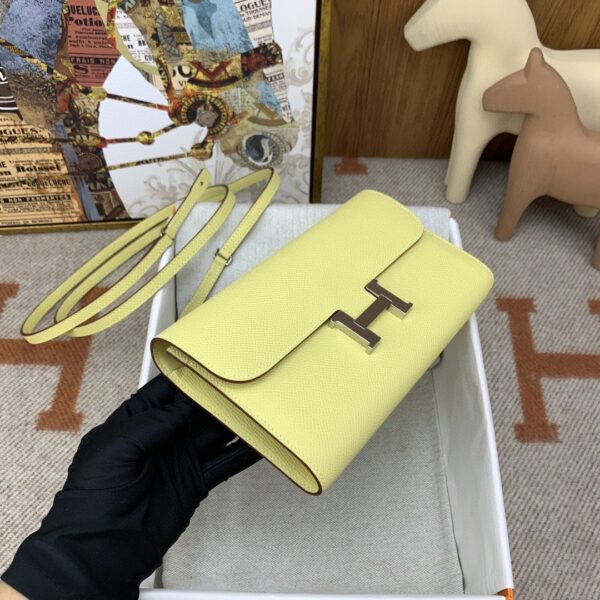 1:1 Replica Hermes Constance Long Togo Wallet Yellow, Silver Toned Hardware Bag For Women, Women's Handbags, Shoulder Bags 8.1in/21cm