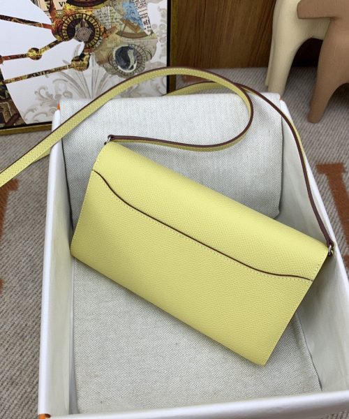 1:1 Replica Hermes Constance Long Togo Wallet Yellow, Silver Toned Hardware Bag For Women, Women's Handbags, Shoulder Bags 8.1in/21cm
