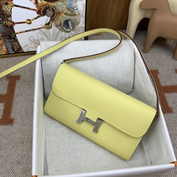 1:1 Replica Hermes Constance Long Togo Wallet Yellow, Silver Toned Hardware Bag For Women, Women's Handbags, Shoulder Bags 8.1in/21cm