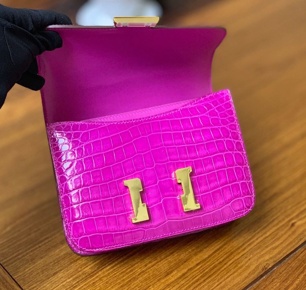 1:1 Replica Hermes Constance Pink/Purple For Women 19cm / 7.4in