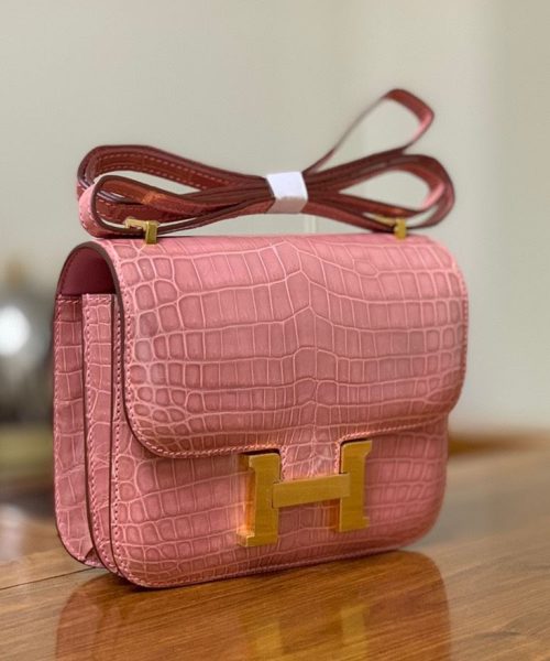1:1 Replica Hermes Constance Pink/Purple For Women 19cm / 7.4in