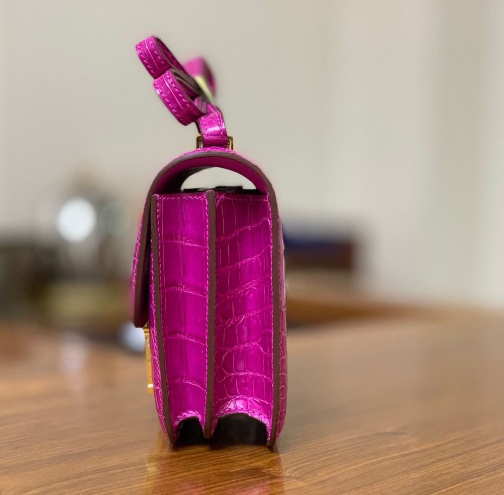1:1 Replica Hermes Constance Pink/Purple For Women 19cm / 7.4in