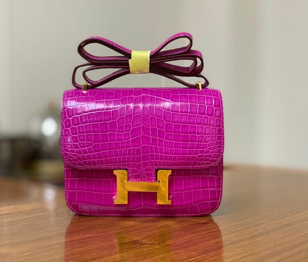 1:1 Replica Hermes Constance Pink/Purple For Women 19cm / 7.4in