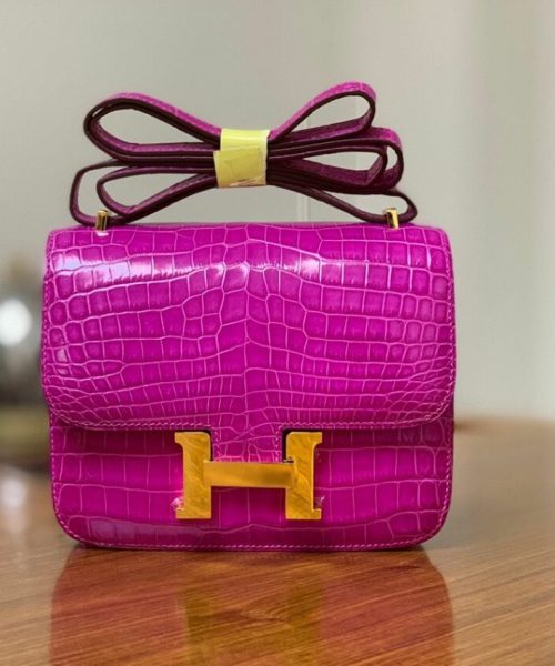 1:1 Replica Hermes Constance Pink/Purple For Women 19cm / 7.4in