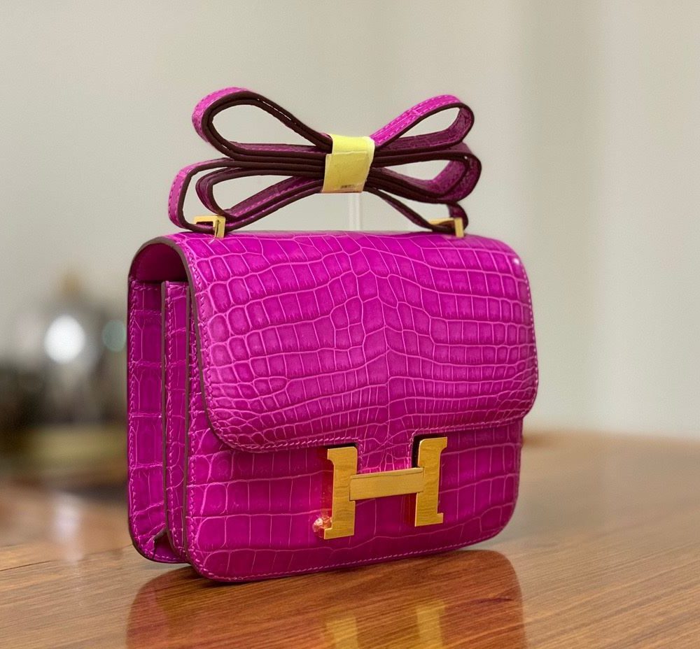 1:1 Replica Hermes Constance Pink/Purple For Women 19cm / 7.4in
