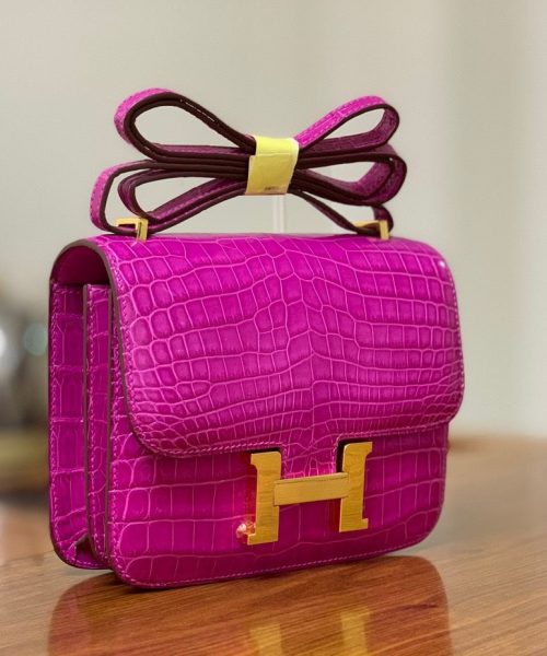 1:1 Replica Hermes Constance Pink/Purple For Women 19cm / 7.4in