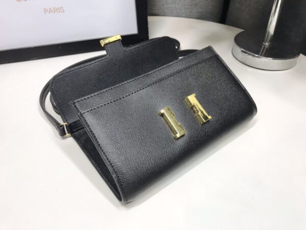 Hermes Constance Togo Long Wallet  21cm/8.3in Gold Toned Hardware For Women Black
