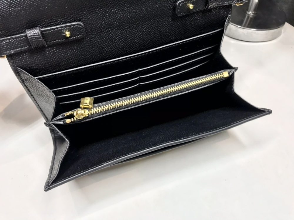 1:1 Replica Hermes Constance Togo Long Wallet  21cm/8.3in Gold Toned Hardware For Women Black - Image 6