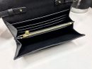 1:1 Replica Hermes Constance Togo Long Wallet  21cm/8.3in Gold Toned Hardware For Women Black