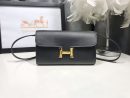1:1 Replica Hermes Constance Togo Long Wallet  21cm/8.3in Gold Toned Hardware For Women Black