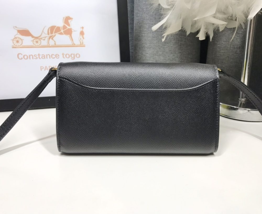 1:1 Replica Hermes Constance Togo Long Wallet 21cm/8.3in Gold Toned Hardware For Women Black