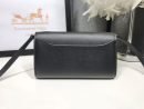 1:1 Replica Hermes Constance Togo Long Wallet  21cm/8.3in Gold Toned Hardware For Women Black