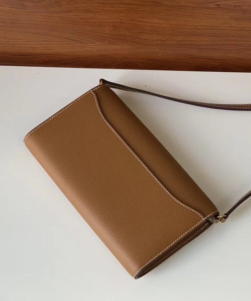1:1 Replica Hermes Constance Togo Long Wallet  21cm/8.3in Gold Toned Hardware For Women Brown
