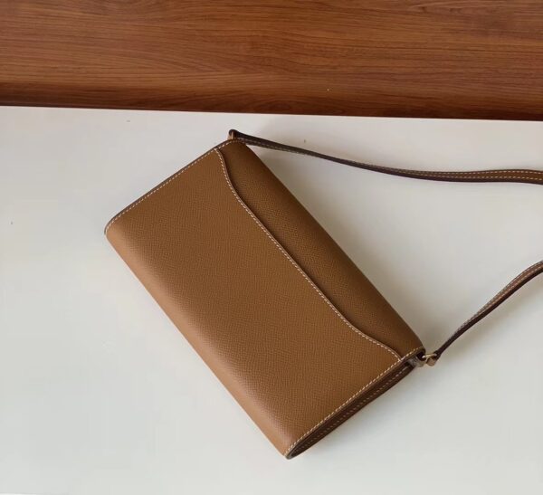 Hermes Constance Togo Long Wallet  21cm/8.3in Gold Toned Hardware For Women Brown
