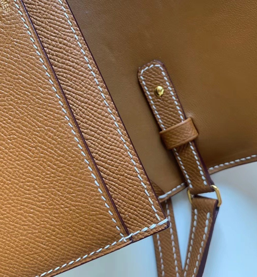 1:1 Replica Hermes Constance Togo Long Wallet 21cm/8.3in Gold Toned Hardware For Women Brown