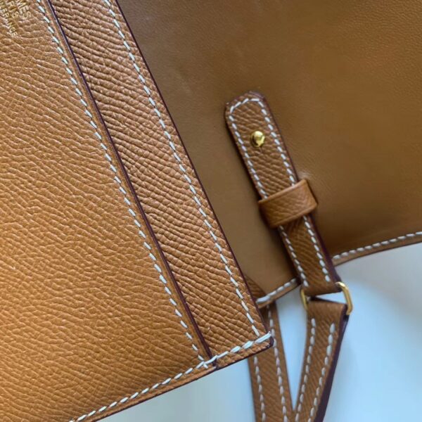 Hermes Constance Togo Long Wallet  21cm/8.3in Gold Toned Hardware For Women Brown