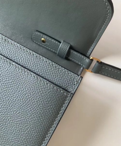 1:1 Replica Hermes Constance Togo Long Wallet 21cm/8.3in Gold Toned Hardware For Women Grey