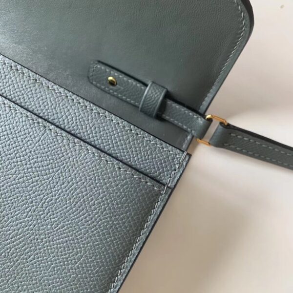 1:1 Replica Hermes Constance Togo Long Wallet 21cm/8.3in Gold Toned Hardware For Women Grey