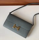 1:1 Replica Hermes Constance Togo Long Wallet 21cm/8.3in Gold Toned Hardware For Women Grey