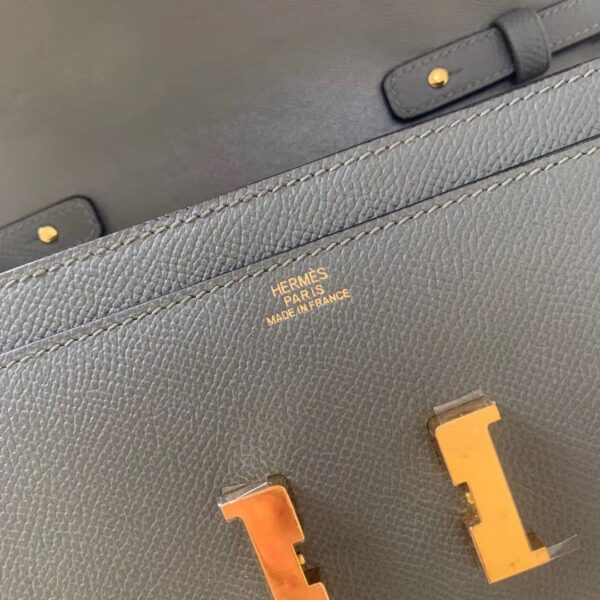 1:1 Replica Hermes Constance Togo Long Wallet 21cm/8.3in Gold Toned Hardware For Women Grey