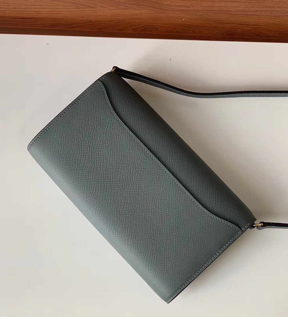 1:1 Replica Hermes Constance Togo Long Wallet 21cm/8.3in Gold Toned Hardware For Women Grey