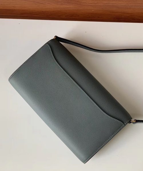 1:1 Replica Hermes Constance Togo Long Wallet 21cm/8.3in Gold Toned Hardware For Women Grey