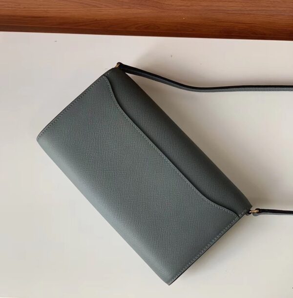 1:1 Replica Hermes Constance Togo Long Wallet 21cm/8.3in Gold Toned Hardware For Women Grey