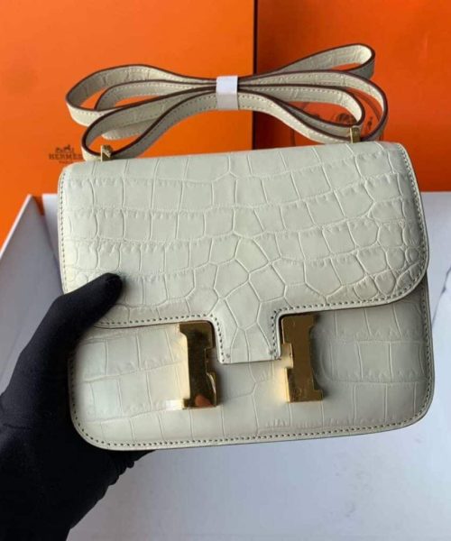 1:1 Replica Hermes Constance White/Grey/Green/Yellow For Women 19cm / 7.4in