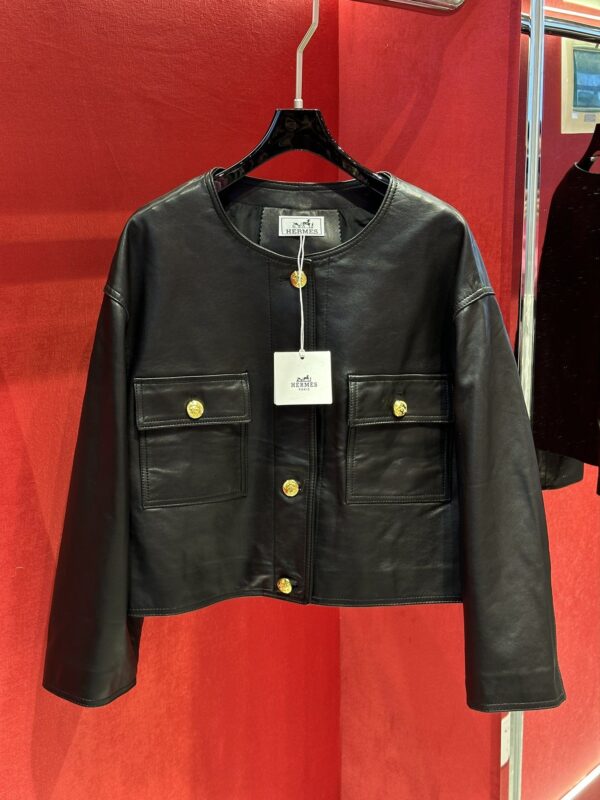 Hermes Cropped Jacket Black For Women