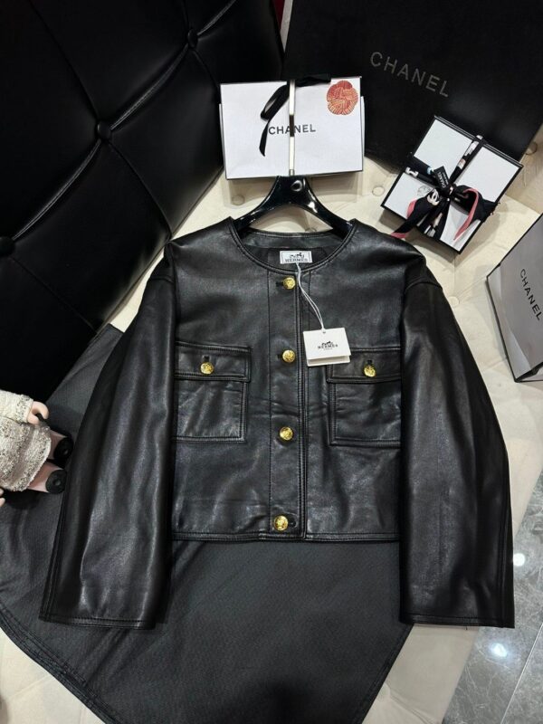 Hermes Cropped Jacket Black For Women