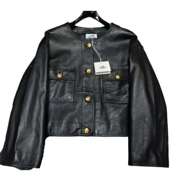 Hermes Cropped Jacket Black For Women