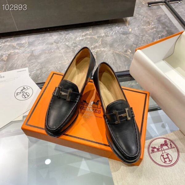 Hermes Dauphine 70 Loafer Black For Women, Women's Shoes H212091Z 02350