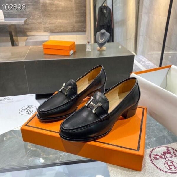 Hermes Dauphine 70 Loafer Black For Women, Women's Shoes H212091Z 02350